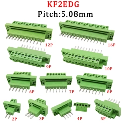 5.08mm Pitch KF2EDGWB Through-wall Screw Terminal Block Wire Connector  2-16Pin Pluggable Bulkhead Wall Terminal Plug Jack