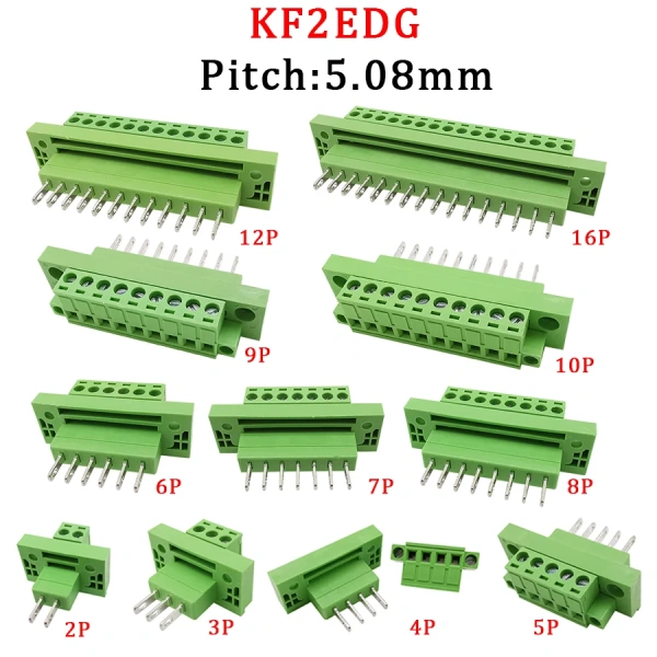 5.08mm Pitch KF2EDGWB Through-wall Screw Terminal Block Wire Connector  2-16Pin Pluggable Bulkhead Wall Terminal Plug Jack