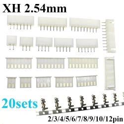 2.54mm XH wire-board 2/3/4/5/6/7/8/9/10/12pin JST Connector Plug Male, Female, Crimps
