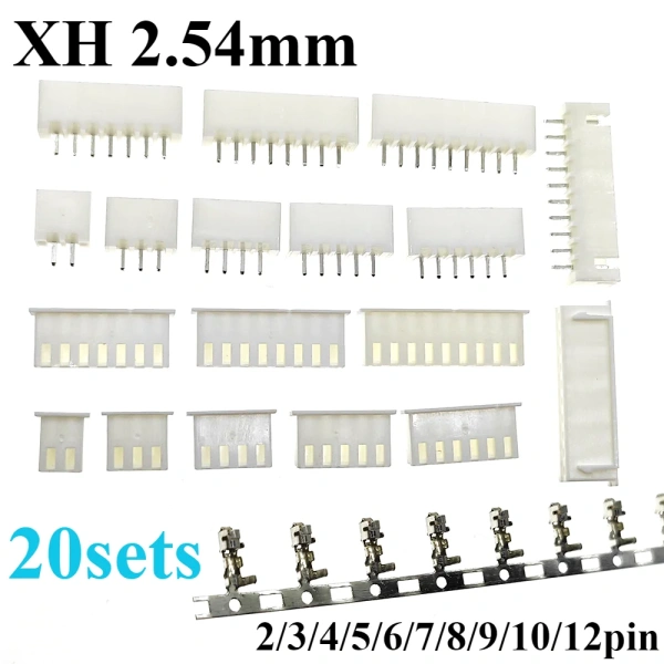 2.54mm XH wire-board 2/3/4/5/6/7/8/9/10/12pin JST Connector Plug Male, Female, Crimps