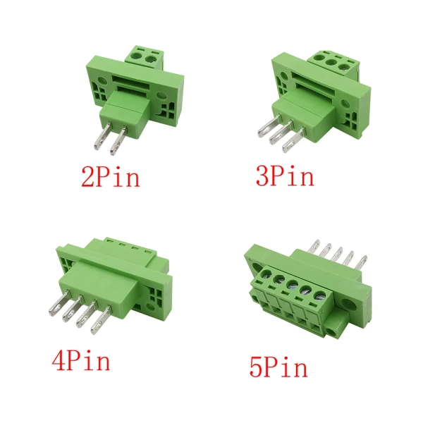 5.08mm Pitch  KF2EDG 2P/3/4/5Pin Through-wall Screw Terminals Block Wire Connector Bulkhead Male Femle Wall Terminals