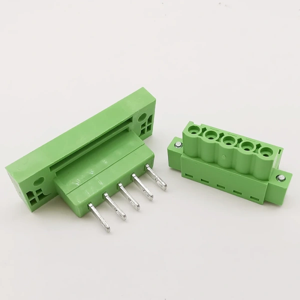 5.08mm Pitch  KF2EDG 2P/3/4/5Pin Through-wall Screw Terminals Block Wire Connector Bulkhead Male Femle Wall Terminals