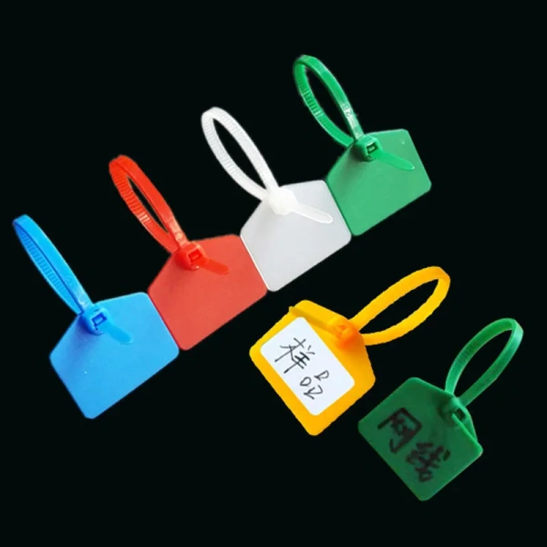 3*120mm Color Nylon Waterproof Label Ties Network Lock Cable Ties Identification Plate Plastic Seal Mark Signs for Wires