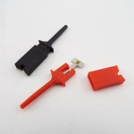 50mm Mini Single Test Hook Clip Probe for Electronic Testing IC Grabber red black flat Crocodile Clip Hooks electric Test Clip