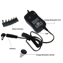 30W Universal AC UK Plug in Power Adapter 3v 4.5v 5v 6v 7.5v 9v 12v charger with 6 pieces connection tip power supply