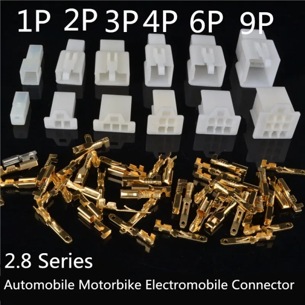 2.8mm pitch 1/2/3/4/6/9 Pin Automotive 2.8 Electrical wire Connector Male Female cable terminal plug Kits Motorcycle ebike car
