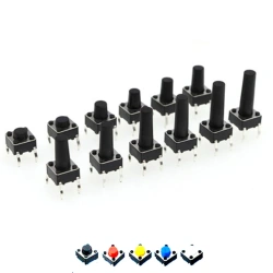 Black  4Pin 6*6*4.3/4.5/5/6/7/8/9/10/11/12/13/14/15/16/17/18/19/20mm Toy Mini Micro Push Button DIP Tactile Switch