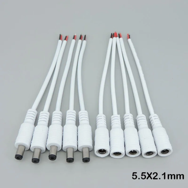 DC Power Cable with 5.5x2.1mm Connectors