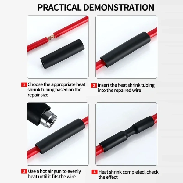 Heat Shrink Tube with Glue Adhesive Lined 4:1 Dual Wall Tubing Sleeve Wrap Wire Cable Kit 4mm 6mm 8mm 12mm 16mm 20mm 24mm 32mm