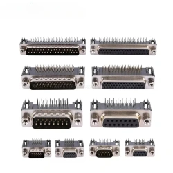 DR9 DR15 DR25 DR37 Hole/Pin Female Male Right Angle Welded D-sub Connector RS232 Serial Port Adapter DB9 9/15/25/37 Pin