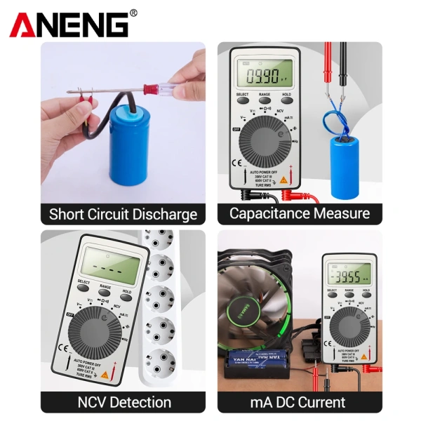 ANENG AN101 Mini Digital Multimeter 1999 Counts Professional AC/DC Voltage Tester Automotive Current Tester Electrician Tools
