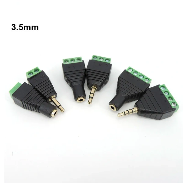 2/3/4 Pole Section 3.5mm audio Male female jack mono stereo connector DC free screw interface terminal block channel plug p