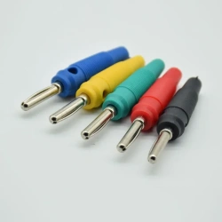 Type BP412 4mm Banana Plug 20A Copper Single needle High Current Insulated Shrouded Stackable Connector Soldering