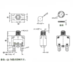 Thermal Circuit Breakers waterproof dustproof cap for 3A-30A thermal overload protector push button switch
