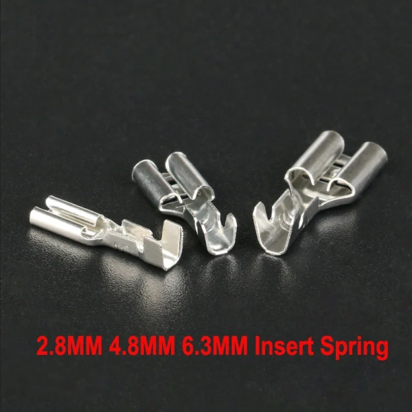 Plug Spring Terminal 2.8mm 4.8mm 6.3mm Cold-press Terminal Copper 2.8MM 4.8MM 6.3MM Insert Spring Cold-pressed Terminal