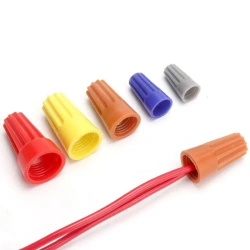 Fast Connector Spring Cap Crimp End Terminal AWG24-7 Insulated Electrical Insert Splice Rotating Wire Connection