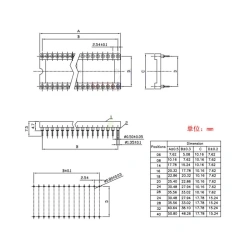 IC Sockets round hole 2.54MM DIP6 DIP8 DIP14 DIP16 DIP18 DIP20 DIP28 DIP40 pins Connector DIP Socket 6 8 14 16 18 20 32pin