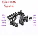 IC Sockets 2.54MM Square hole DIP6 DIP8 DIP14 DIP16 DIP18 DIP20 DIP28 PCSpins Connector DIP Socket 6 8 14 16 18 20 40pin