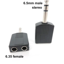 Microphone Audio 6.35mm 6.5mm 1/4" Mono Stereo male Jack to RCA 6.35 female Y Splitter Converter connector Adapter Headphone p