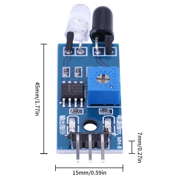 Infrared Distance Sensor Obstacle Avoidance Sensor Module 3 Pin Anti-Collision Sensor Module for Smart Car Robot
