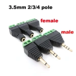 2/3/4 Pole Section 3.5mm audio Male female jack mono stereo connector DC free screw interface terminal block channel plug p
