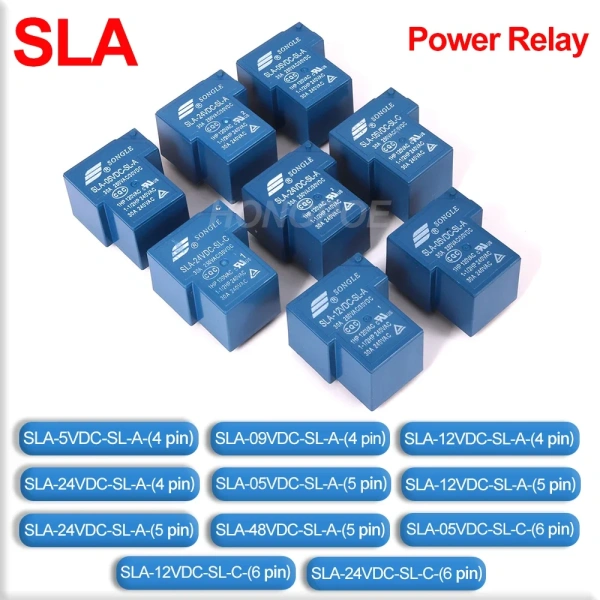 Power Relay SLA SLA-05V 09 12V 24V 48VDC-SL-A -C 4Pin 5Pin 6pin 30A T90 SLA-05VDC-SL-A SLA-12VDC-SL-A SLA-24VDC-SL-C