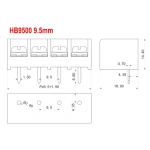 9.5mm Pitch B9500-9.5 2P 3P Fence Type Spliced 300V/30A PCB Screw Connector Terminal Block Connector Green