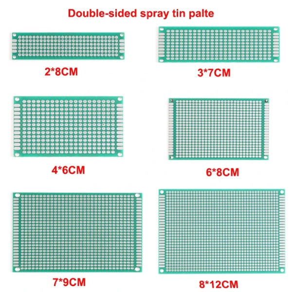 Double-sided Spray Tin Plate 2*8cm 3*7cm 4*6cm 6*8cm 7*9cm 8*12cm PCB Circuit Board Green Oil Glass Fiber Universal Board
