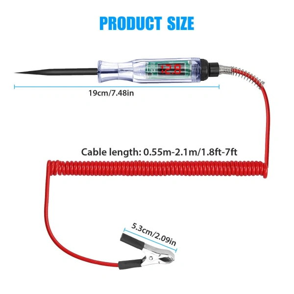 3-24V Car Digital Electric Voltage Circuit Tester Truck Automotive Light Pen