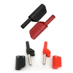 Safety Fully Insulated 4mm Male Stackable Banana male Plug Connector red black for cable plug
