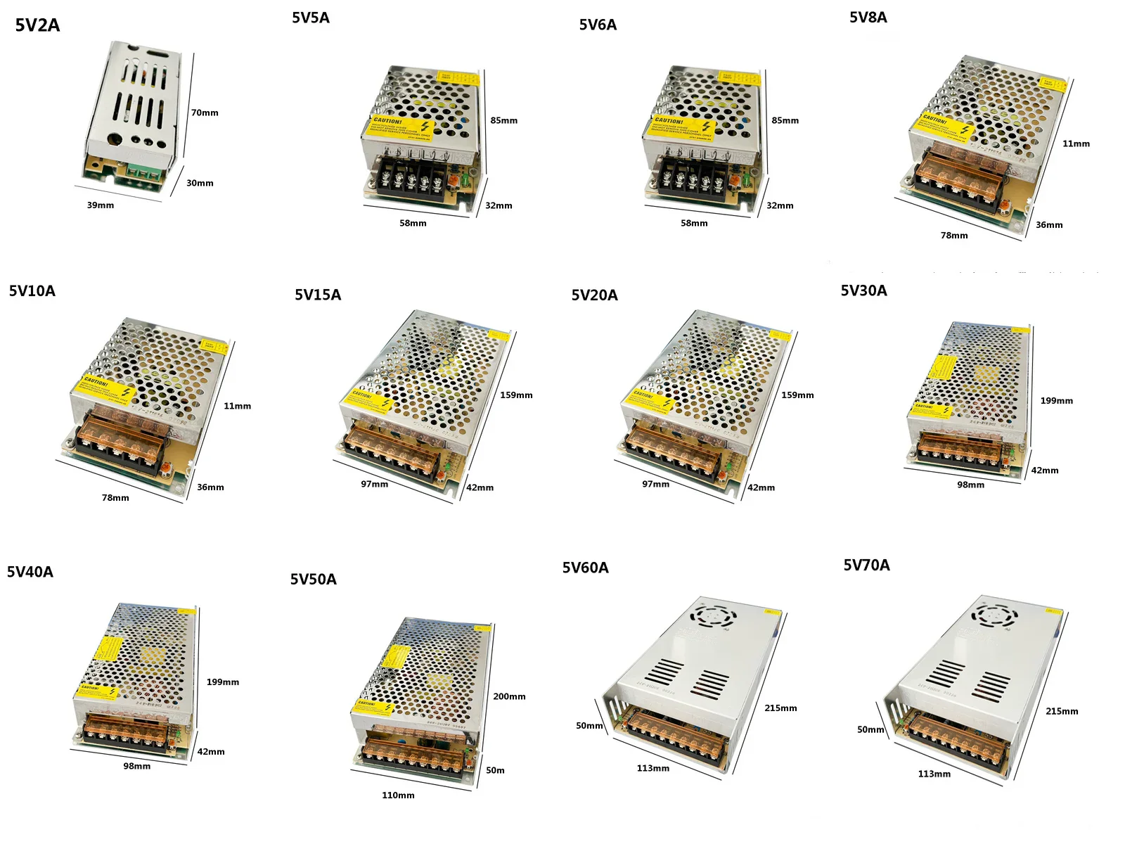 Lighting Transformer DC 5V/12V/24V/36V/48V Switch Power Supply Adapter LED Strip Driver Lamp 60W 100W 150W 200W 300W 400W 500W