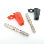 red black 4mm Banana male Plug Safety Retractable Stackable Solder In line DIY assembly Test leads connectors p1