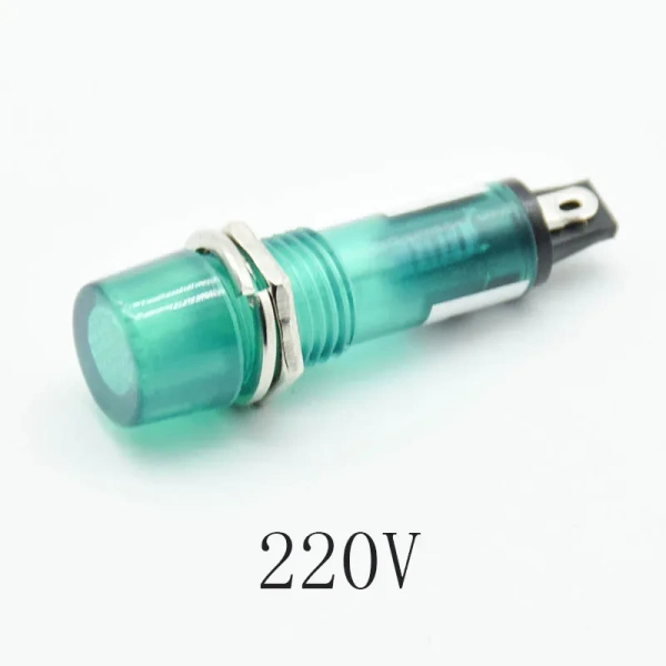 220V 12V 24VDC Mounting hole 10mm Signal Lamp Panel Mounting Neon Indicator Red Green orange Lights
