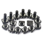 12*12*22/20/19/18/17/16/15/14/13/12/11/10/9/8/7/6/5/4.5mm Tactile Push Button Switch Durable 4pin Tact Touch Switch Black
