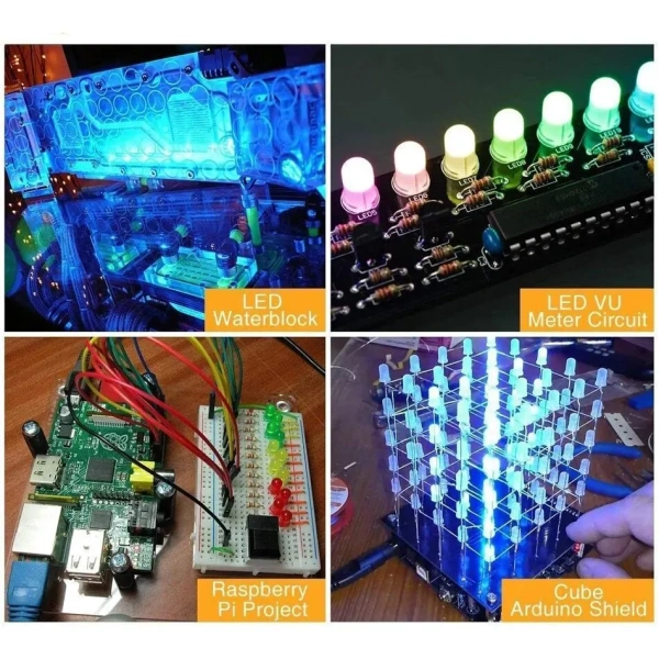 5mm White LED Diode Lights DC 3V 20mA Round Clear Lens Electronics Components Light Emitting Diodes LED Light Bulbs