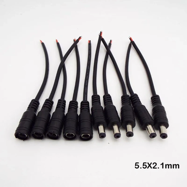 DC Power Cable with 5.5x2.1mm Connectors