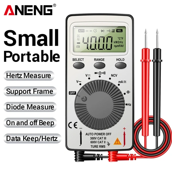 ANENG AN101 Mini Digital Multimeter 1999 Counts Professional AC/DC Voltage Tester Automotive Current Tester Electrician Tools