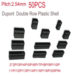 2.54mm Dupont Double Row Plastic Shell 2x2P/2x3/2x4//2x6-2x20P Dupont Connector/Cable Case /Plug Jump Wire Housing