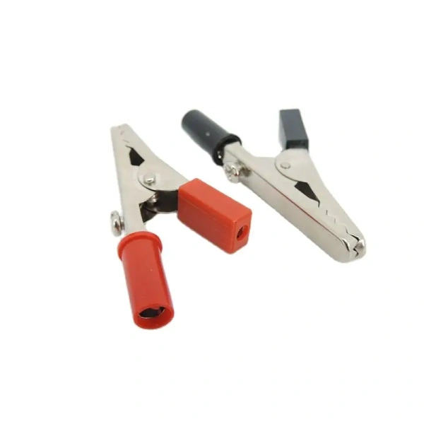 5A 50A Handle Test Probe Metal Alligator Crocodile Clips Connector Connect Socket Plug Black Red for Electrical Car Battery