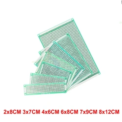 Double-sided Spray Tin Plate 2*8cm 3*7cm 4*6cm 6*8cm 7*9cm 8*12cm PCB Circuit Board Green Oil Glass Fiber Universal Board