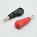 gun type insulation can be fold High current 32A fully enclosed 4mm pure copper banana plug with spring telescopic sheath holder
