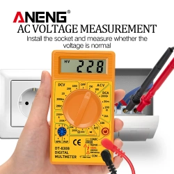 DT830B Digital Multimeter AC/DC LCD Mini Voltmeter Ammeter Ohm Tester 750/1000V High Safety Handheld Meter With Probe