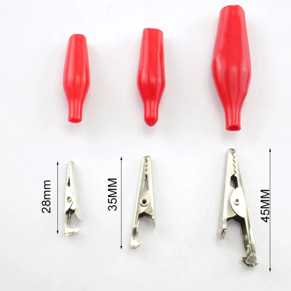 5A 50A Handle Test Probe Metal Alligator Crocodile Clips Connector Connect Socket Plug Black Red for Electrical Car Battery