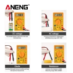DT830B Digital Multimeter AC/DC LCD Mini Voltmeter Ammeter Ohm Tester 750/1000V High Safety Handheld Meter With Probe