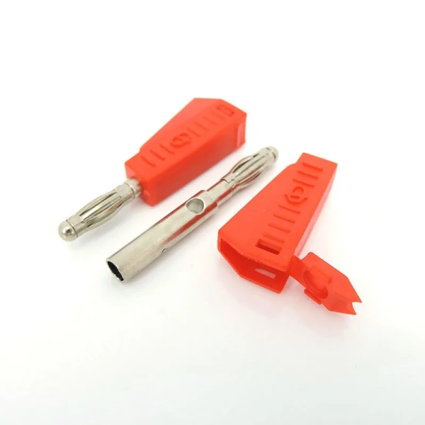 red black 4mm Banana male Plug Safety Retractable Stackable Solder In line DIY assembly Test leads connectors p1