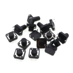 12*12*22/20/19/18/17/16/15/14/13/12/11/10/9/8/7/6/5/4.5mm Tactile Push Button Switch Durable 4pin Tact Touch Switch Black