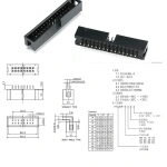 2.54MM pitch  dip 6P 10P 20P 26P 34P 40P PIN MALE SOCKET straight idc box headers PCB CONNECTOR DOUBLE ROW DC3 HEADER