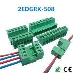 5.08mm Pitch 2EDG 5.08MM Solderless Butt Connection Plug-In Type  Pluggable Green Terminal Block Screw Terminal Block Connector