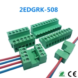 5.08mm Pitch 2EDG 5.08MM Solderless Butt Connection Plug-In Type  Pluggable Green Terminal Block Screw Terminal Block Connector