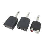 Microphone Audio 6.35mm 6.5mm 1/4" Mono Stereo male Jack to RCA 6.35 female Y Splitter Converter connector Adapter Headphone p